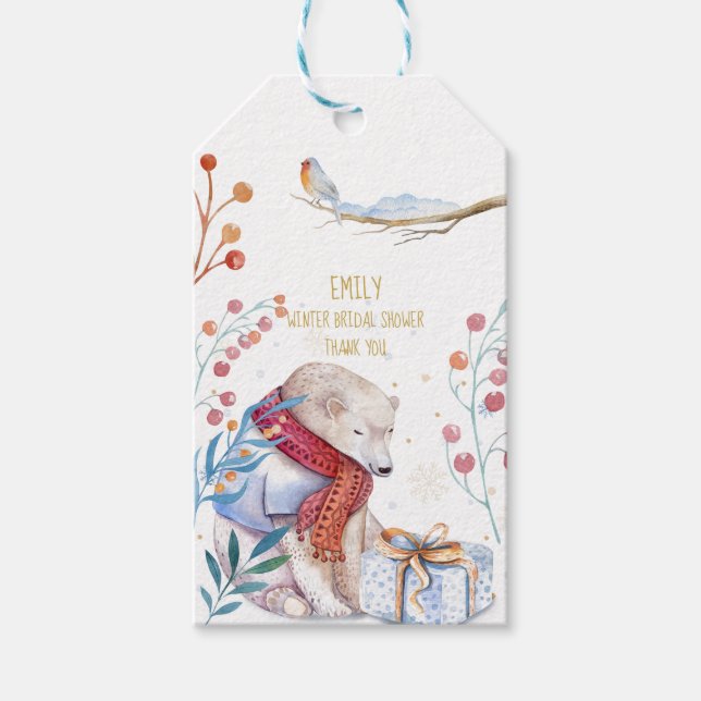 Etiqueta de Presente Personalizada de Urso de Inve (Frente)