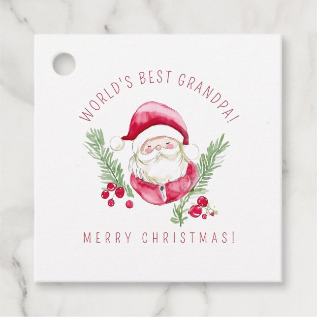 Etiqueta de presente personalizada do Papai Noel D (Frente)