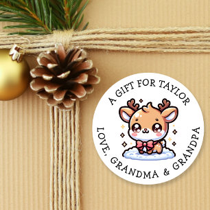 Etiqueta de Presente Personalizada Natal Rosa Fo