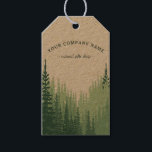 Etiqueta de Presente Personalizada para Logotipo F<br><div class="desc">Esta design apresenta uma floresta de pinheiros em tons mudados de verde florestal. Também excelente para favores de casamento de floresta ou floresta.</div>