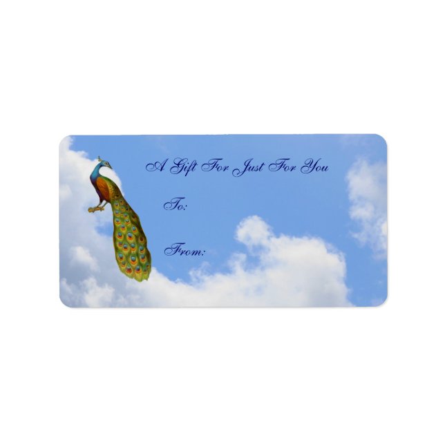 Etiqueta de Presente Personalizável de Arte Pavock (Frente)