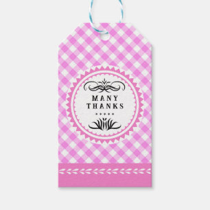 Etiqueta de Presente Pinky Pink Gingham