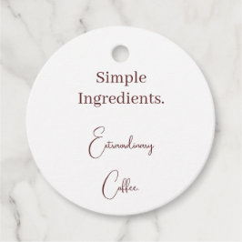Etiqueta de Presente QR Menu Café Ingredientes Sim