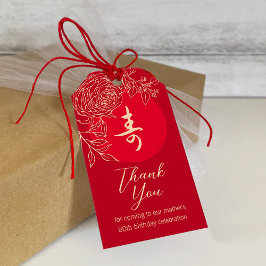 Etiqueta de presente Ranunculus de Aniversário chi