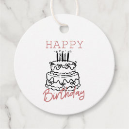 Etiqueta de Presente Redonda - Aniversário Minimal