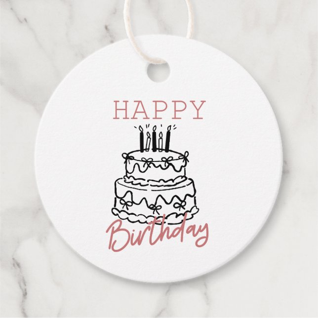 Etiqueta de Presente Redonda - Aniversário Minimal (Frente)