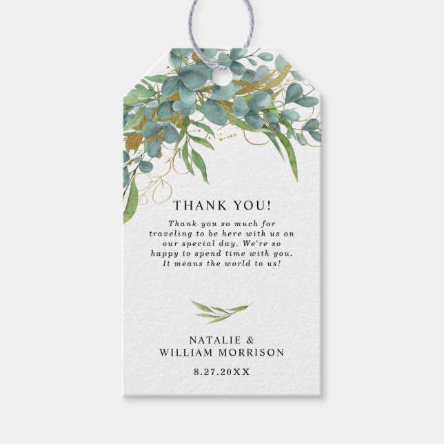 Etiqueta de Presente Russo Eucalyptus & Laurel (Frente)