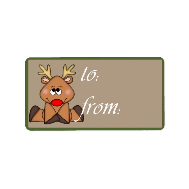 Etiqueta de Presente Shy Reindeer (Frente)