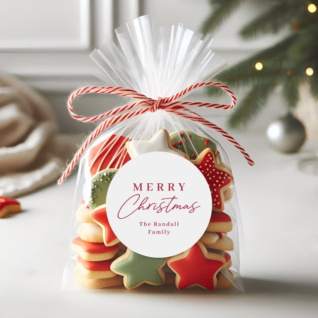 Etiqueta de Presente Simples com Letra Manual de F (Simple handwritten script merry Christmas holiday gift tag stickers.)