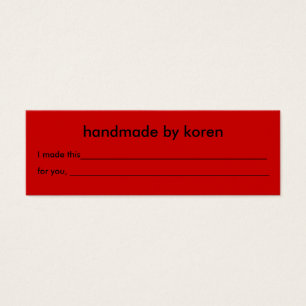 Etiqueta de presente somente para lavagem manual