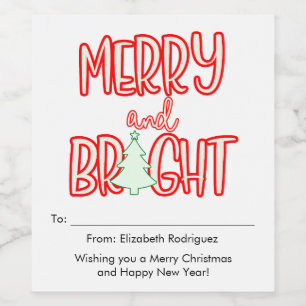 Etiqueta de Presente Única de Garrafa Retroativa e