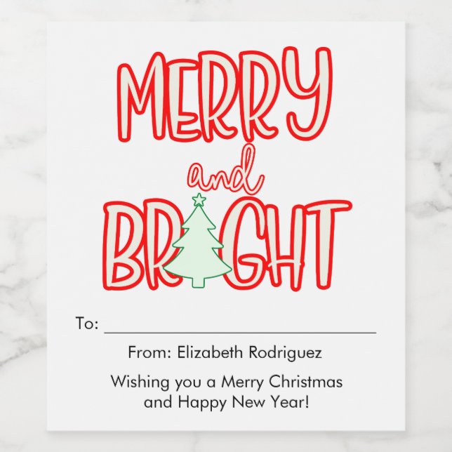 Etiqueta de Presente Única de Garrafa Retroativa e (Rótulo Único)