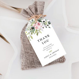 Etiqueta de Presente Verde Cor-de-Rosa Esbranquiça