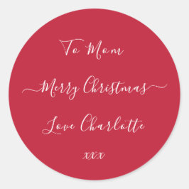 Etiqueta de Presente Vermelho de Feliz Natal Perso