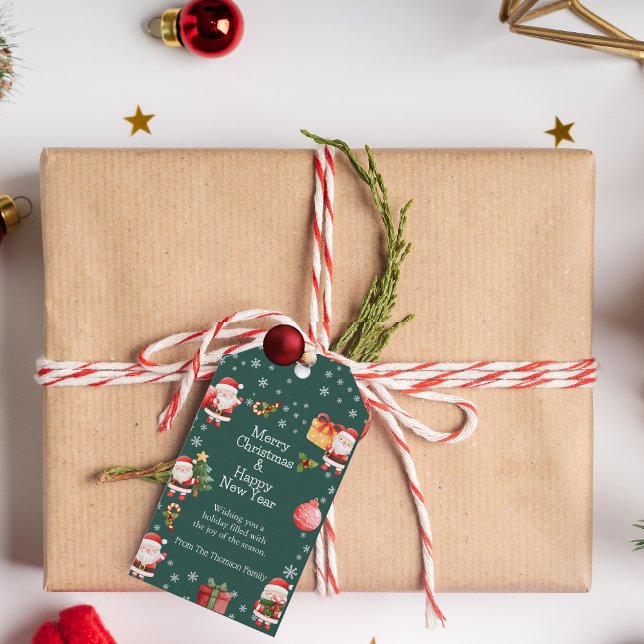 Etiqueta de Presente Vermelho Noel Claus, Gelado E (Criador carregado)