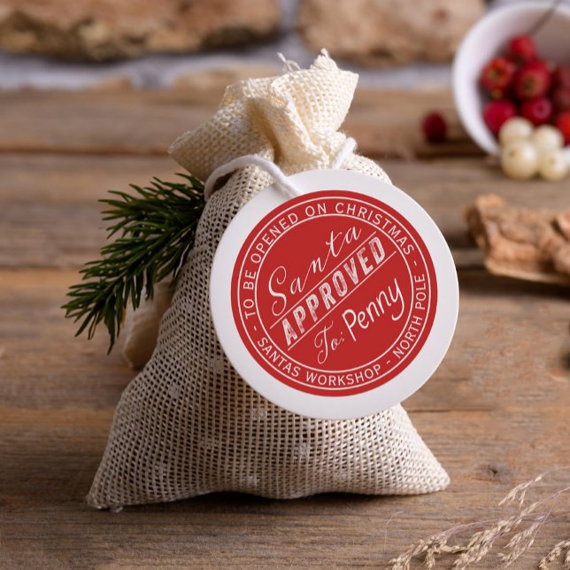 Etiqueta de presentes aprovada para papais noeis d (Criador carregado)