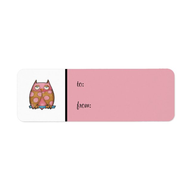 Etiqueta de presentes branca rosa-rosa-rosa (Frente)