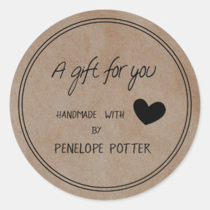 Etiqueta de presentes com amor feita à mão pelo 
