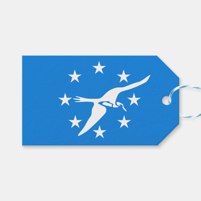 Etiqueta de presentes com bandeira da cidade de Co (Frente (horizontal))