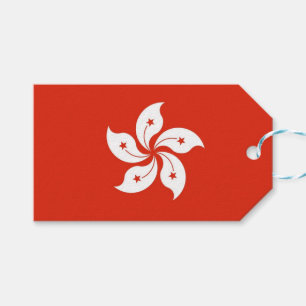 Etiqueta de presentes com bandeira de Hong Kong