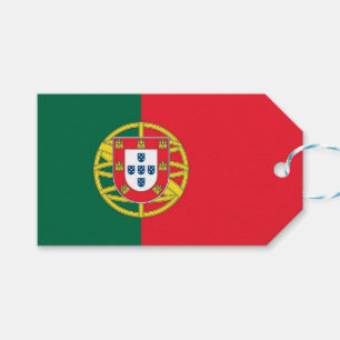 Etiqueta de presentes com bandeira de Portugal