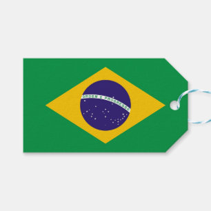Etiqueta de presentes com bandeira do Brasil