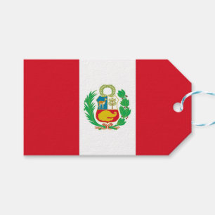 Etiqueta de presentes com bandeira do Peru