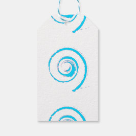 Etiqueta de presentes com espiral azul claro