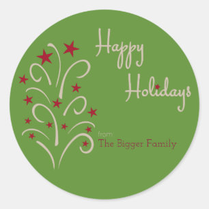 Etiqueta de presentes da árvore de feriado - Perso