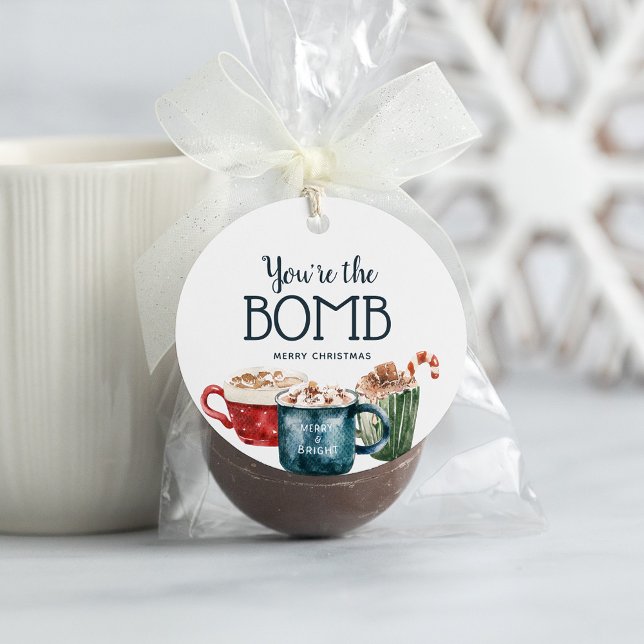 Etiqueta de presentes da bomba de chocolate quente (Criador carregado)