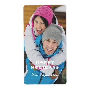 Etiqueta de presentes de fotos de feriados felizes