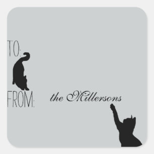 Etiqueta de presentes de gatos