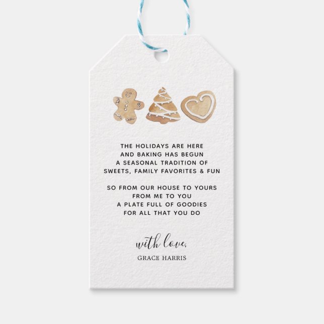 Etiqueta de presentes de mercadorias assadas no fe (Frente)