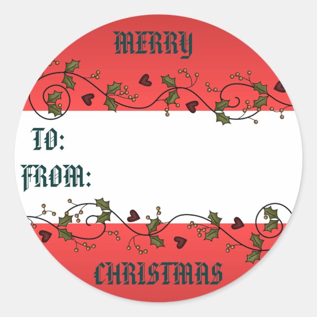 Etiqueta de presentes de Natal (Frente)