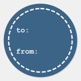 Etiqueta de presentes de Natal Azul e Branco