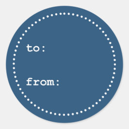 Etiqueta de presentes de Natal Branco Azul para/de