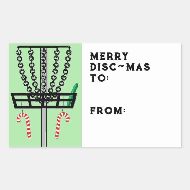 Etiqueta de presentes de Natal de Golf de Disco (Frente)