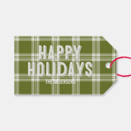 Etiqueta de presentes de Natal feliz na Xadrez ver