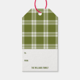 Etiqueta de presentes de Natal na Xadrez Verde