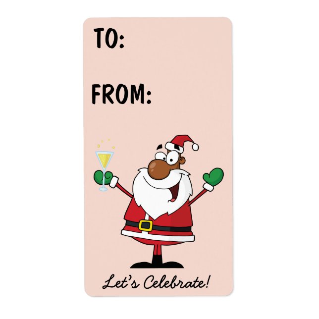 Etiqueta de presentes de Natal para Papais noeis P (Frente)