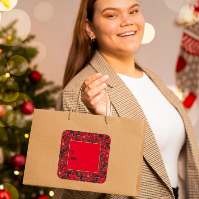 Etiqueta de presentes de Natal Red Holiday (Criador carregado)