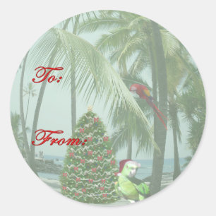 Etiqueta de presentes de Natal tropical no Havaí