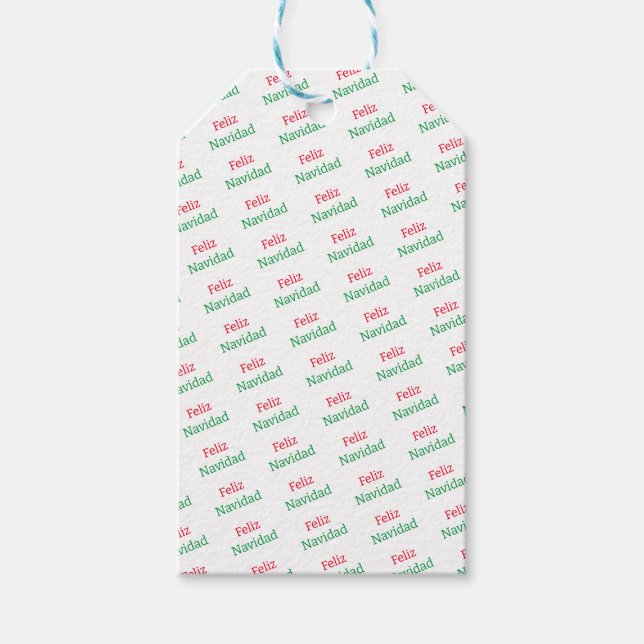 Etiqueta de presentes de padrão vermelho e verde F (Frente)