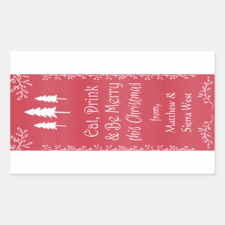 Etiqueta de presentes de vinho de Natal Rustic Pin