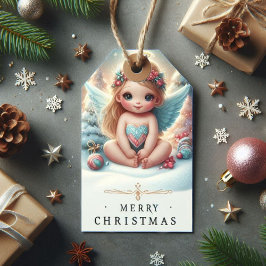 Etiqueta de presentes do bebê Angel de Natal