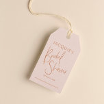 Etiqueta de presentes do Chá de panela Blush & Ter<br><div class="desc">Um receptáculo de etiqueta de presente de chá de panela que corresponde às nossas "Cores de Boho | Coleção de Brunch e Chá de panela de Bolha. A frente dessas marcas apresenta o nome da noiva com um espaço para o convidado escrever seu nome. No verso, há uma mensagem personalizada....</div>