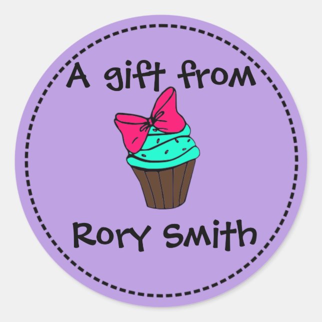 Etiqueta de presentes do cupcake (Frente)