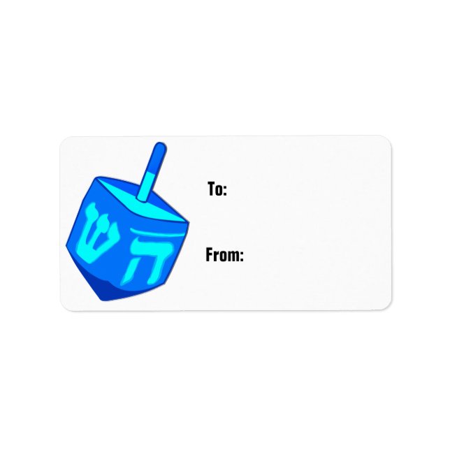 Etiqueta de presentes do Dreidel Grande (Frente)