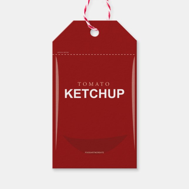 Etiqueta de presentes do Ketchup de Tomato Vermelh (Frente)