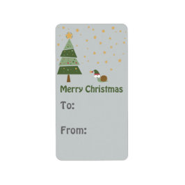 Etiqueta de presentes Elf Snail de Natal